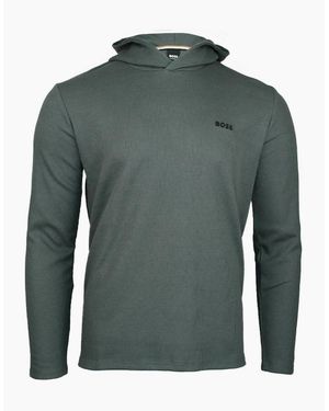 BOSS Boss Waffle Long-Sleeve Lounge Hoodie - Green