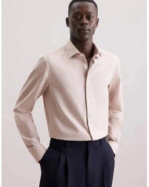 Seidensticker Slim Fit New Kent Flannel Shirt - Natural