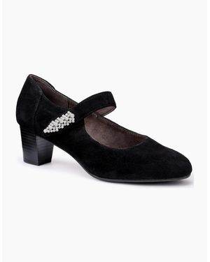 Hotter Duet Wide Fit Mary Jane Shoes - Black