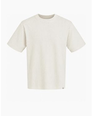 Jack & Jones Jprblanicholas Ss Tee Ribbed Tee Cloud Dancer - White