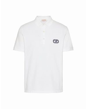 Valentino Vlogo Signature Patch Polo - White
