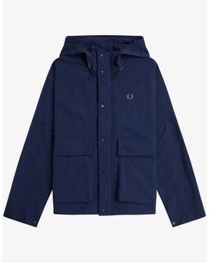Fred Perry J2323 Cropped Ripstop Parka - Blue