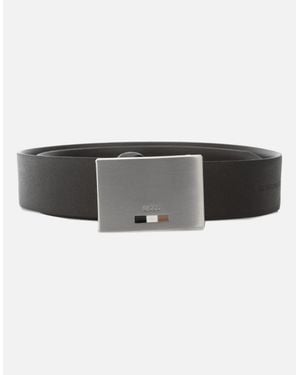 BOSS Strom Icon Plaque Bucle Belt - Black