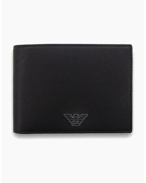 Emporio Armani Asv Regenerated Saffiano Leather Wallet - Black