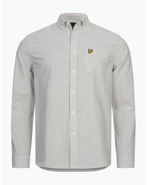 Lyle & Scott Lyle & Scott Long Sleeve Seersucker Strike Shirt - Grey