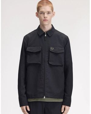 Fred Perry Ripstop Pocket Overshirt - Blue