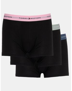 Tommy Hilfiger 3-Pack Logo Waistband Trunks - Black