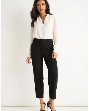Gini London Ankle Grazer Cigarette Tailored Trousers - White
