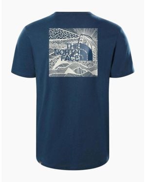 The North Face T Shirts Box Nse Celebration Crew Neck Graphic Print Summer Tee - Blue