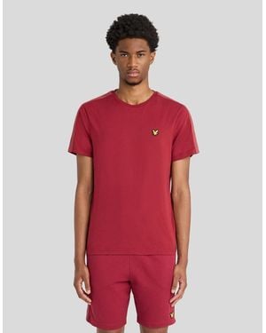 Lyle & Scott Sports Jacquard Tape T-Shirt - Red