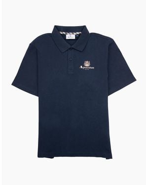 Aquascutum Active Pique Logo Polo - Blue