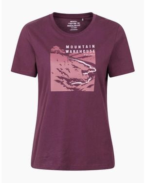 Mountain Warehouse Ladies Winding Trek Printed T-Shirt - Purple