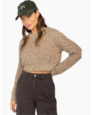 Billabong Sunshine Relaxed Fit Cropped Jumper - Multicolour