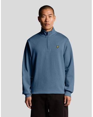 Lyle & Scott Everyday 1/4 Zip Cotton Sweatshirt - Blue