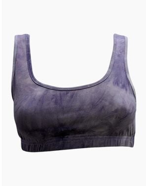 Brave Soul Sports Bra Seamless Stretch Comfort Ladies Slim Crop Top Vest - Blue