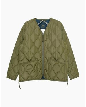 Taion Military V Neck Ripstop Down Jacket - Green