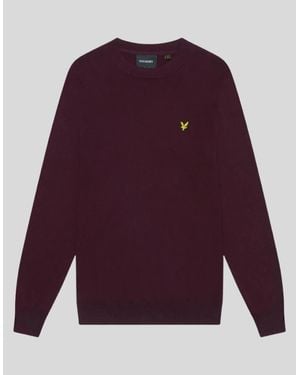 Lyle & Scott Cotton Merino Crew Neck Jumper - Purple