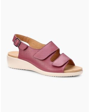 Hotter Easy Ii Wide Fit Wedge Sandals - Pink