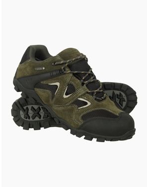 Mountain Warehouse Curlews Waterproof Suede Walking Shoes - Green