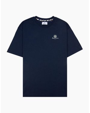 Aquascutum Active Small Logo T Shirt/Salvia - Blue