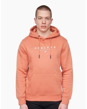 Henleys Ninesix Hoodie Brick Res - Orange