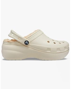 Crocs™ 207938-2Y2 Classic Platform Lined Clogs Bone - White