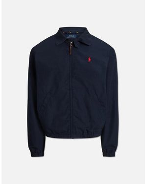 Ralph Lauren Aviator Bayport Peached Cotton Poplin Jacket - Blue