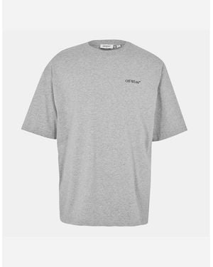Off-White c/o Virgil Abloh Oversize Fit Crew Neck Short Sleeve Boyfriend T-Shirt - Grey
