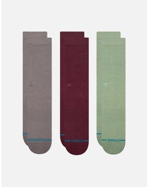 Stance Icon 3 Pack Crew Socks - Multicolour