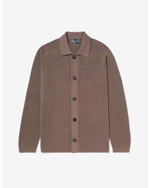 Oliver Sweeney Knitted Cotton Overshirt - Brown