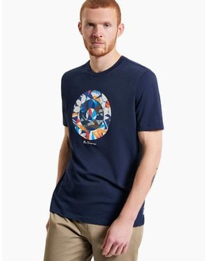 Ben Sherman Tropical Target Short Sleeve T-Shirt - Blue
