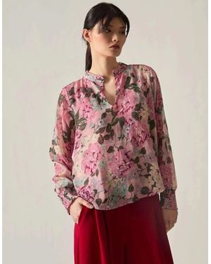 James Lakeland Peony Print Blouse - Red