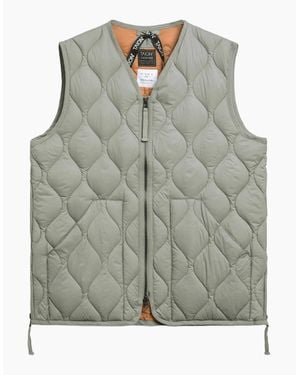 Taion Military V Neck Soft Shell Down Vest - Green
