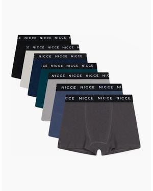 Nicce London Celyn 7Pk Boxer Shorts Assorted - Blue