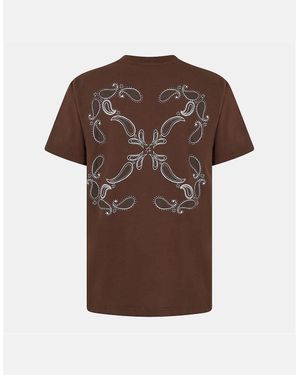 Off-White c/o Virgil Abloh Bandana Crew Neck Short Sleeve T-Shirt - Brown