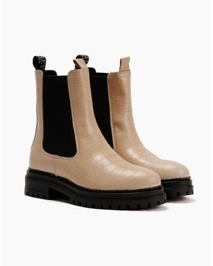 Osprey London The Huckleberry Leather Cream Boots - Black