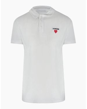 Love Moschino Small Heart Logo Polo Shirt - White