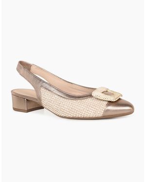 Gabor Maddy Slingback Court Shoes - Natural