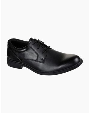 Skechers Dreston Rasmiss Leather Standard Lace-Up Shoes - Black