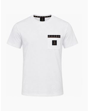 Luke 1977 Kirk Regular Fit Check Pocket T-Shirt 180Gsm - White