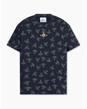 Vivienne Westwood All Over Orb Oversized T-Shirt - Blue