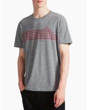 DIESEL T Joe Qf T Shirt Short Sleeve Crew Neck Casual Summer Cotton Tees - Grey