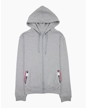 Moschino Underwear Pocket Tape Logo Hoody Light - Grey