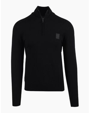 Belstaff Colden Merino Quarter Zip - Black