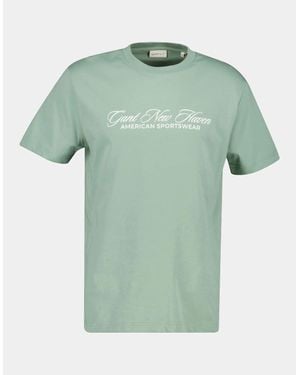 GANT Logo Graphic Short Sleeve T-Shirt - Green