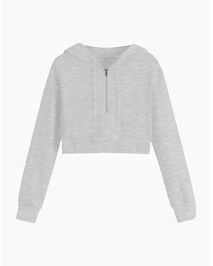 Miso Cropped Hoodie - White