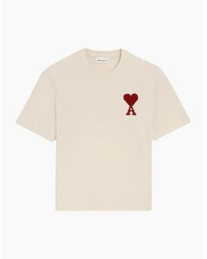 Ami Paris Heart Zigzag T-Shirt - White