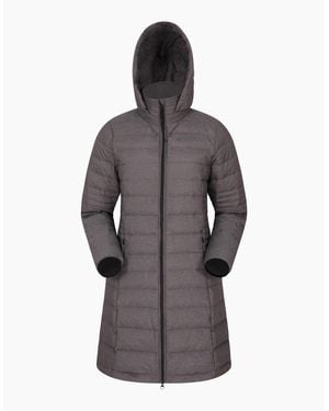 Mountain Warehouse Ladies Furnace Down Long Length Padded Jacket - Grey
