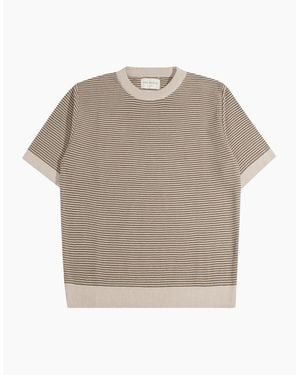 Far Afield Newport Short Sleeve Knitted Top - Grey