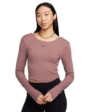 Nike Sportswear Chill Knit Long Sleeve T-Shirt - Purple